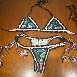 Floral Crochet Bikini Set